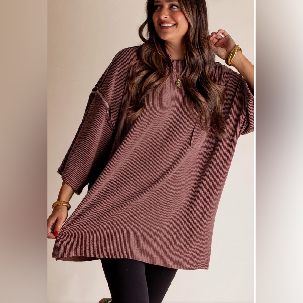 Women's Oversized Brown Top